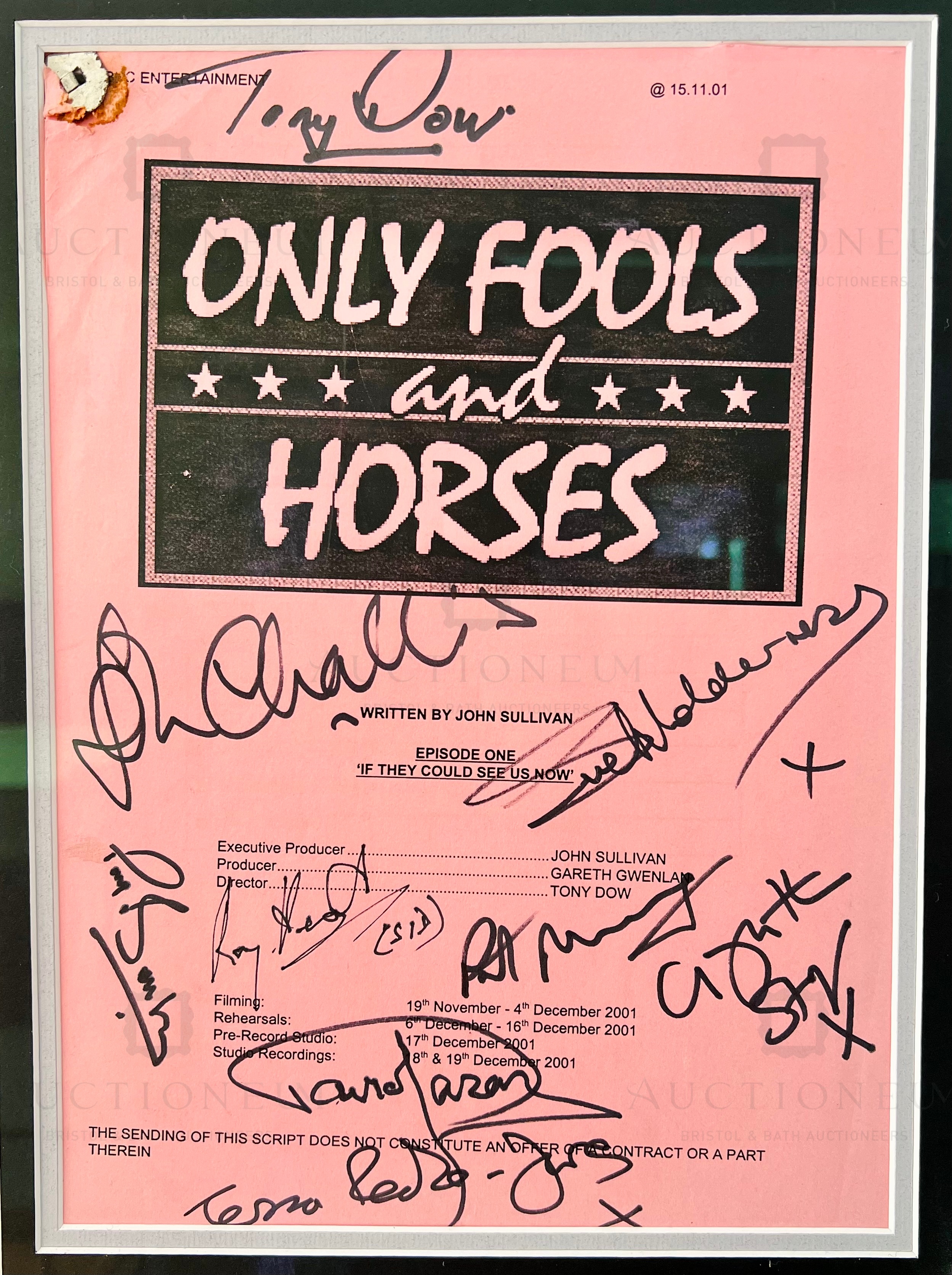 ONLY FOOLS & HORSES - IF THEY COULD SEE US NOW - ORIGINAL SIGNED SCRIPT - Image 2 of 5