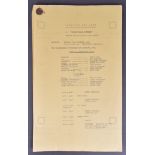 STEPTOE & SON (BBC SITCOM) - ORIGINAL STUDIO CAMERA SCRIPT