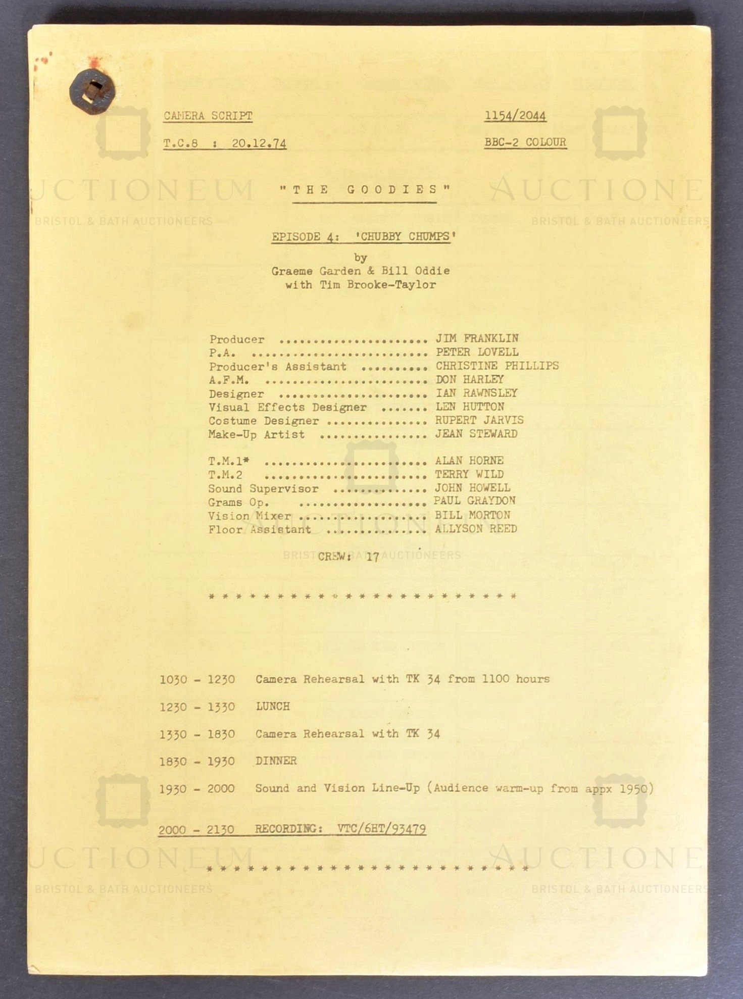 THE GOODIES (BBC 1970-1982) – ORIGINAL CAMERA SCRIPT