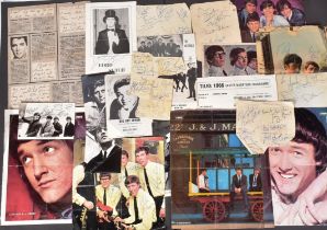 1960S MUSIC AUTOGRAPHS - SIGNED CLIPPINGS & CUTTINGS