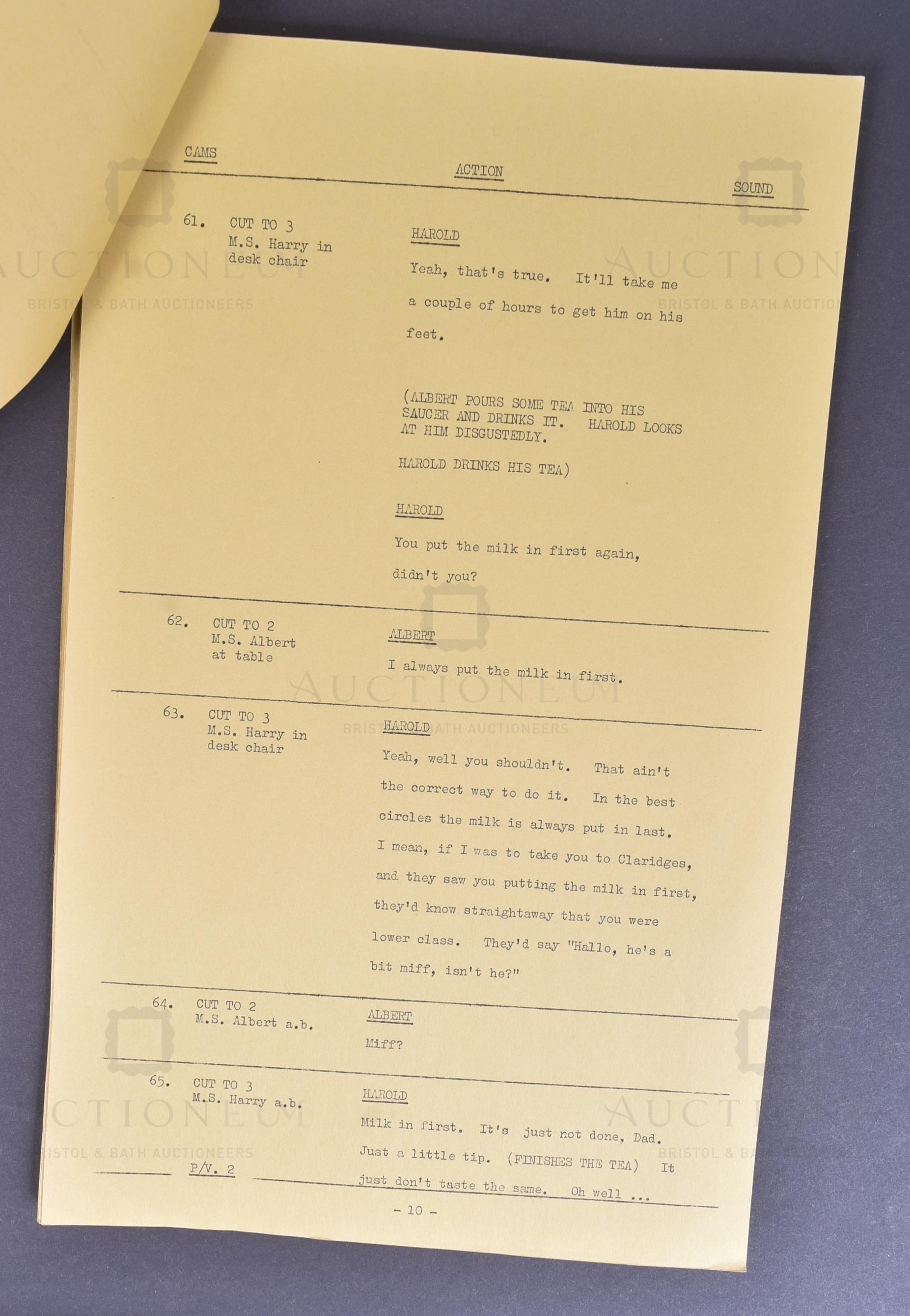 STEPTOE & SON (BBC SITCOM) - ORIGINAL STUDIO CAMERA SCRIPT - Image 4 of 5