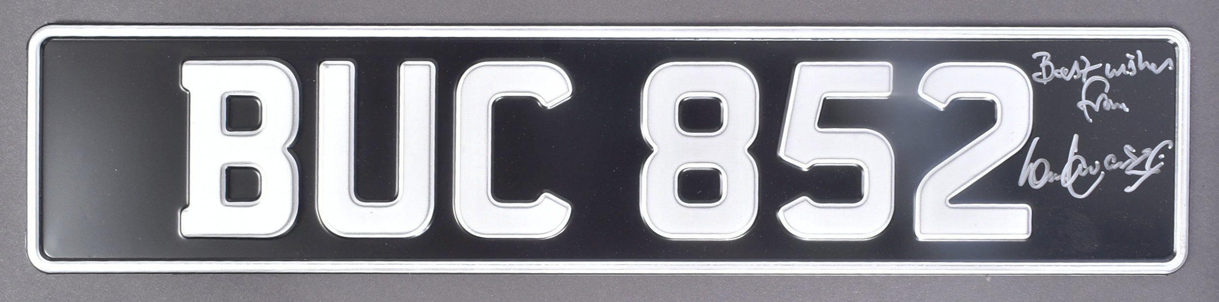 DAD'S ARMY (BBC SITCOM) - SIGNED JONES' VAN NUMBER PLATE