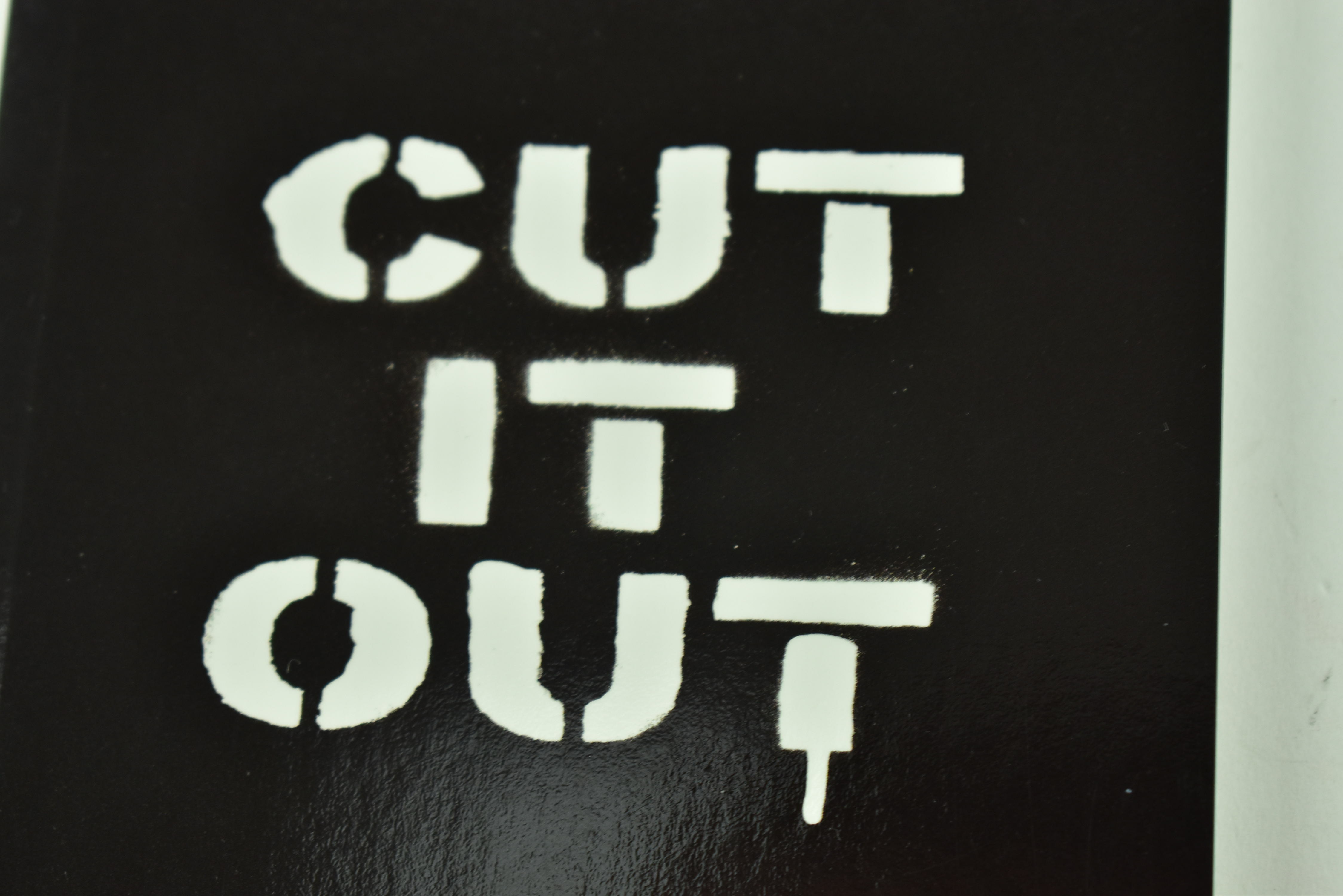 BANKSY - CUT IT OUT/EXISTENCILISM/BANG YR.HEAD AGAINST A WALL - Image 3 of 4