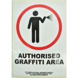 STEVE LAZARIDES - "AUTHORISED GRAFFITI AREA" STICKER W/COA