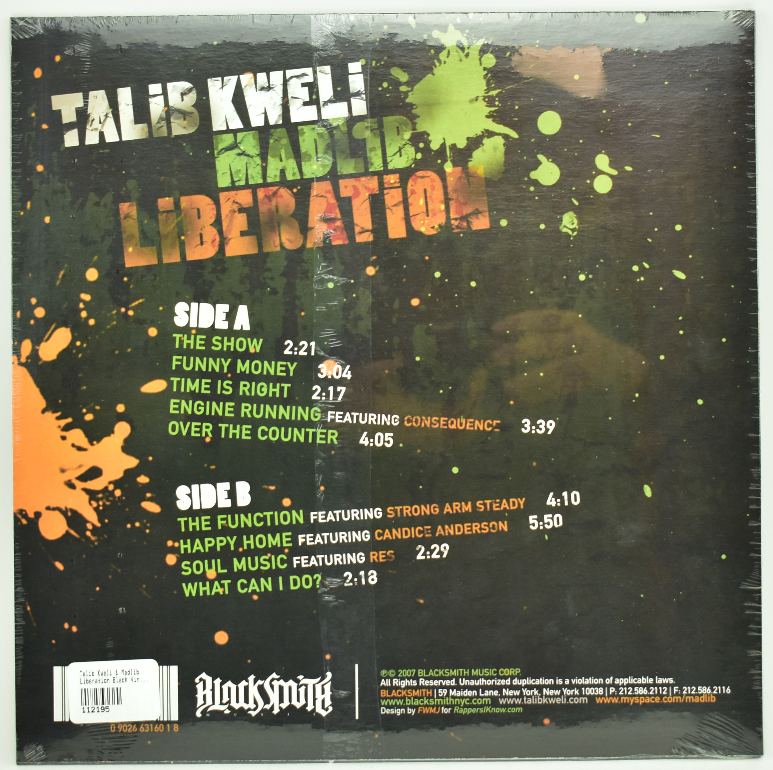 TALIB KWELI & MADLIB - LIBERATION VINYL LP - BANKSY COVER ART - Image 4 of 4