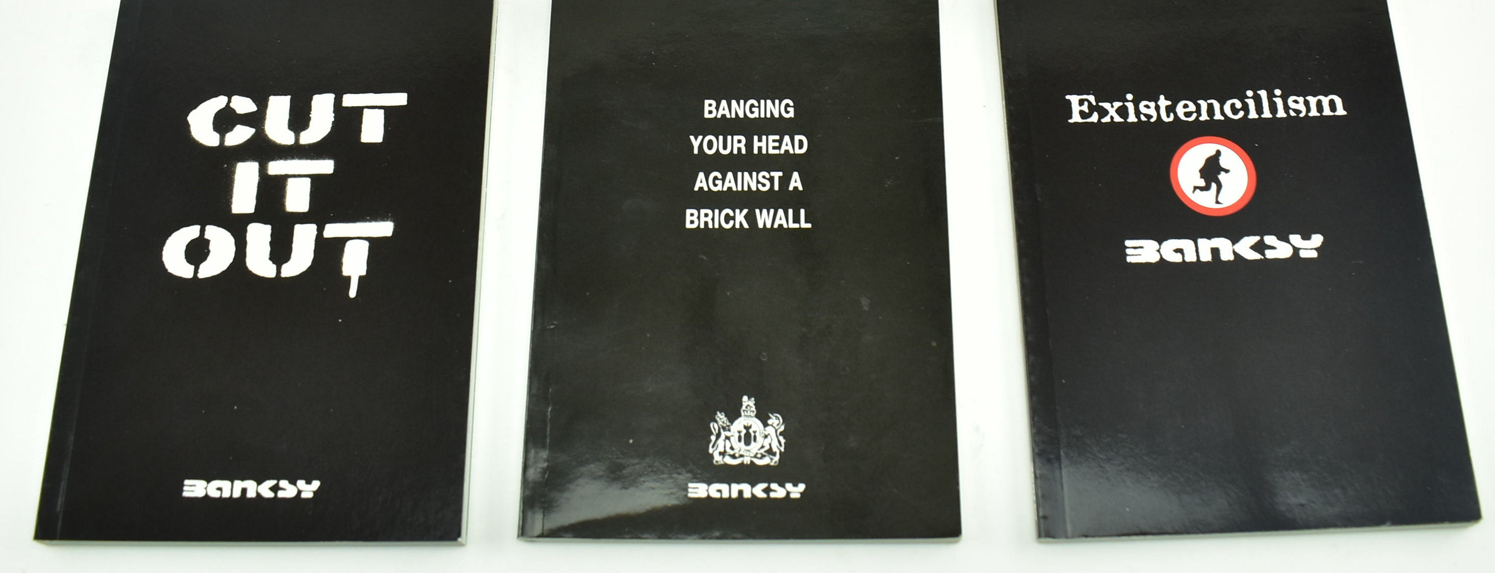 BANKSY - CUT IT OUT/EXISTENCILISM/BANG YR.HEAD AGAINST A WALL