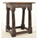 18TH CENTURY CARVED OAK PEG JOINT STOOL