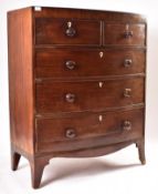 19TH CENTURY GEORGE III BOW FRONT CHEST OF DRAWERS