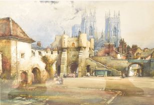 NOEL HENRY LEAVER - A SCENE OF A CITY GATE