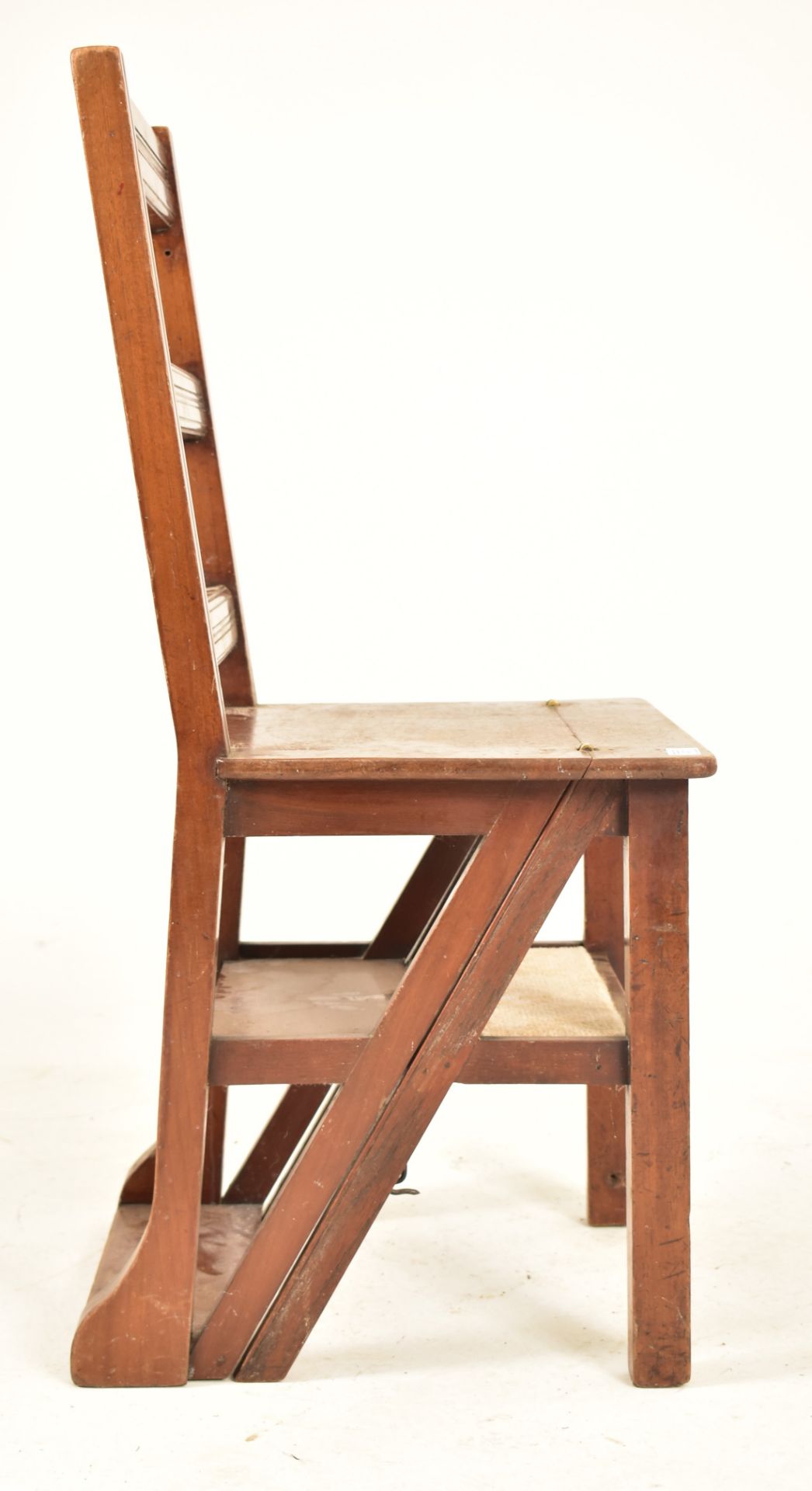 LATE VICTORIAN MAHOGANY METAMORPHIC FOLDING LIBRARY CHAIR - Image 2 of 6