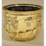 LATE VICTORIAN GILDED COPPER SCUTTLE PLANTER