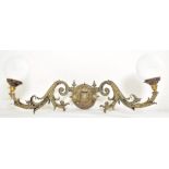 FRENCH ART NOUVEAU CAST METAL TWIN ARM WALL SCONCE