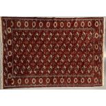 EARLY 20TH CENTURY 1920S TURKMAN VIRGIN WOOL RUG