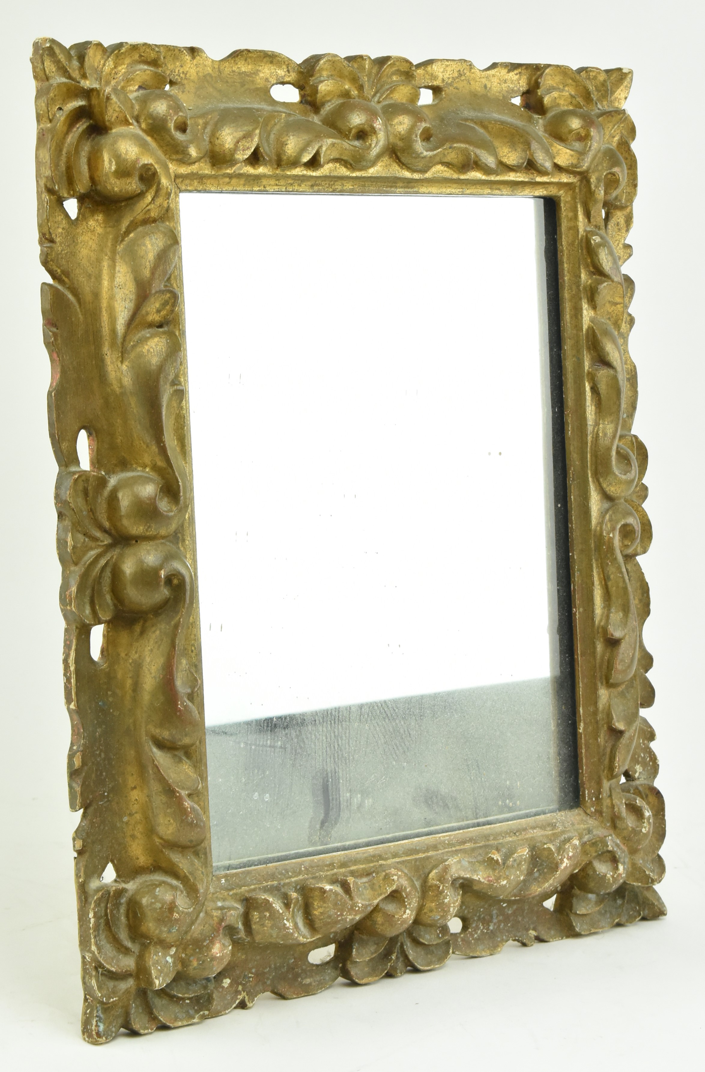 CONTINENTAL EARLY 20TH CENTURY GILT WOOD DRESSING MIRROR