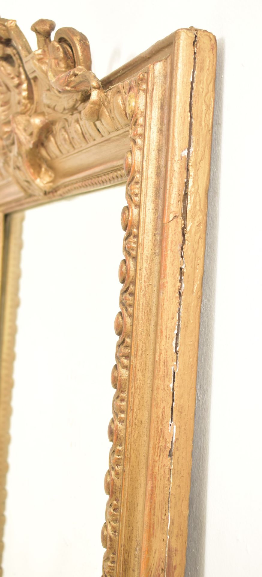 FRENCH LOUIS XVI STYLE GILT WOOD MANTEL MIRROR - Image 4 of 5