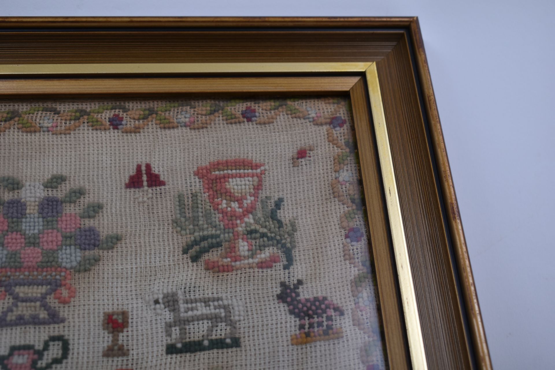 VICTORIAN NEEDLEPOINT SAMPLER BY MARGARET THOMAS AGED 12 - Image 2 of 4