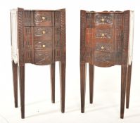 PAIR FRENCH 19TH CENTURY WALNUT BEDSIDE CUPBOARDS
