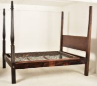 VICTORIAN 19TH CENTURY OAK FOUR POST DOUBLE BED