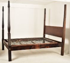 VICTORIAN 19TH CENTURY OAK FOUR POST DOUBLE BED