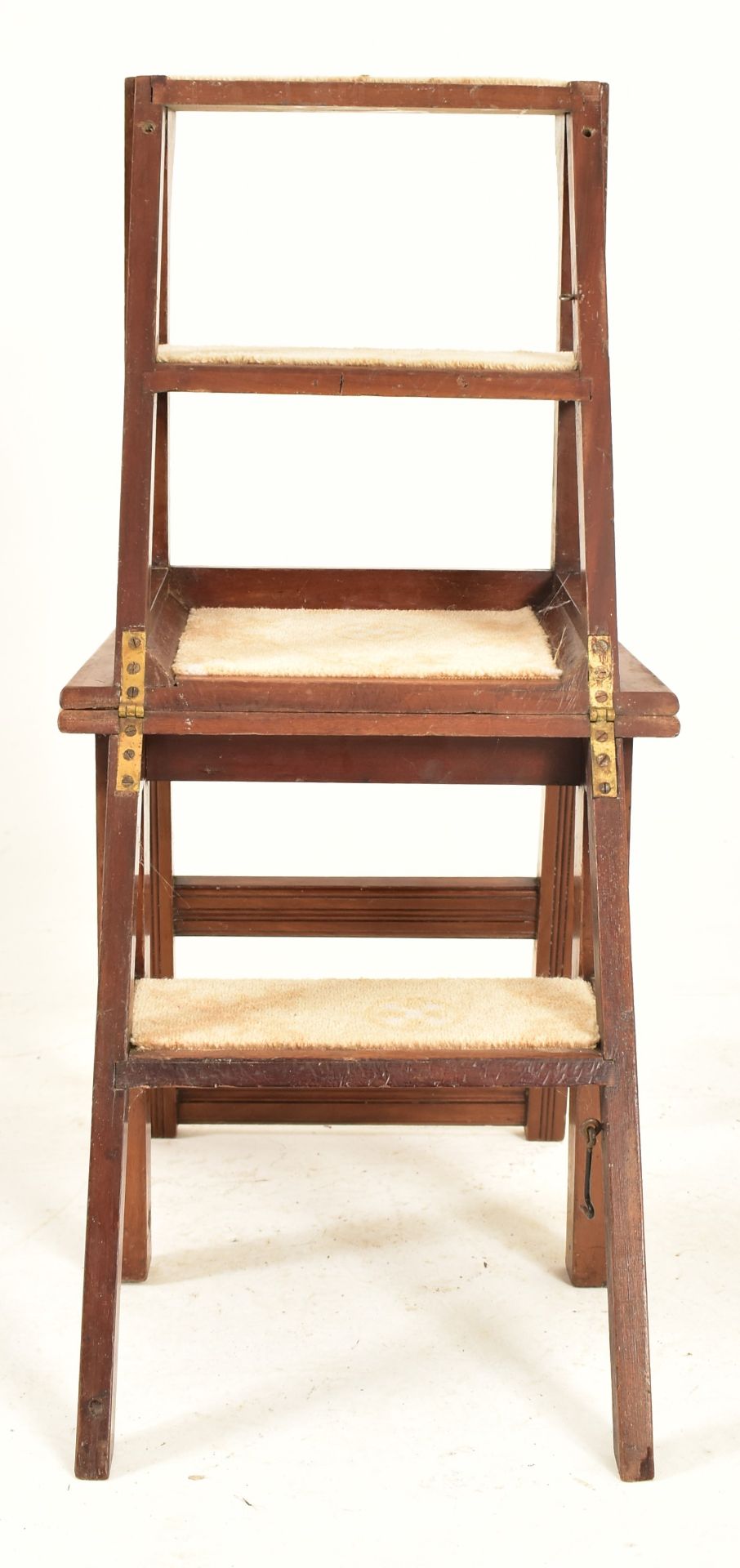 LATE VICTORIAN MAHOGANY METAMORPHIC FOLDING LIBRARY CHAIR - Image 4 of 6