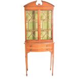 EDWARDIAN MAHOGANY DISPLAY BOOKCASE CABINET ON STAND
