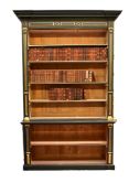 GEORGE III PAINTED OAK & PINE OPEN LIBRARY BOOKCASE