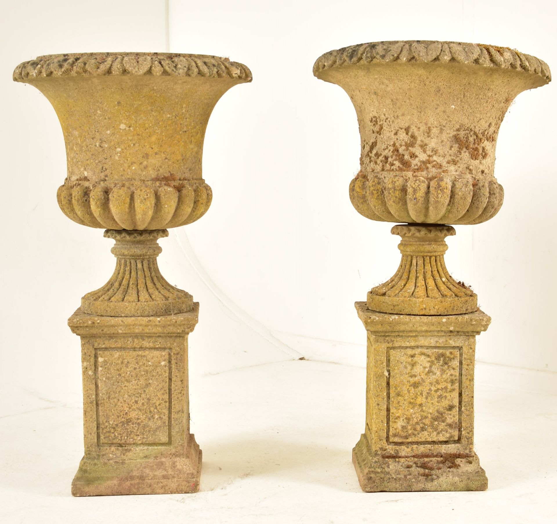 PAIR OF RECONSTITUTED STONE GARDEN PLANTERS - Image 2 of 8