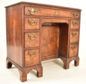 GEORGE III WALNUT KNEEHOLE PEDESTAL WRITING DESK