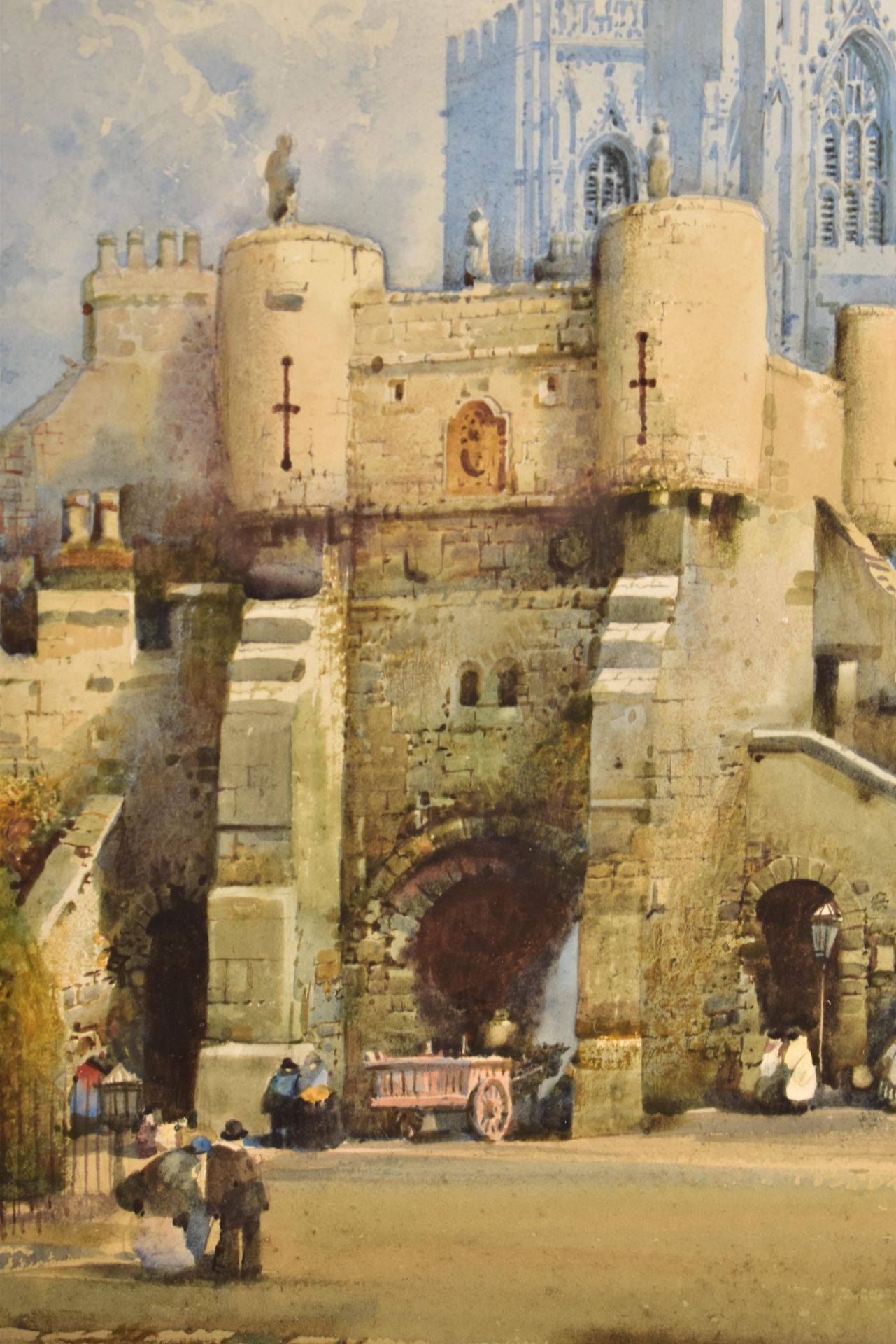 NOEL HENRY LEAVER - A SCENE OF A CITY GATE - Image 3 of 4