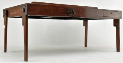 VICTORIAN 19TH CENTURY MAHOGANY CAMPAIGN FOLDING BED TABLE