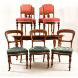 VICTORIAN MAHOGANY EXTENDING DINING TABLE WITH SEVEN CHAIRS