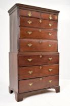 GEORGE III MAHOGANY TALLBOY CHEST ON CHEST OF DRAWERS