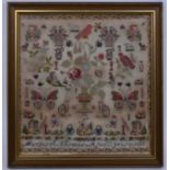 VICTORIAN NEEDLEPOINT SAMPLER BY MARGARET THOMAS AGED 12