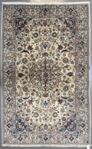 EARLY 20TH CENTURY CENTRAL PERSIAN PART SILK NAIN RUG