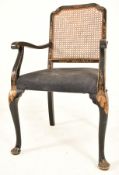 1920S MANNER OF LIBERTY CHINOISERIE LACQUERED ARMCHAIR