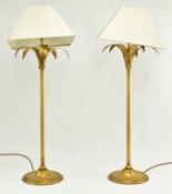 PORTA ROMANA - PAIR OF TOLEWARE STYLE PALM DESK LAMPS