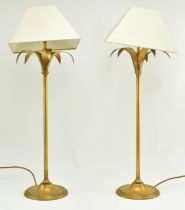 PORTA ROMANA - PAIR OF TOLEWARE STYLE PALM DESK LAMPS