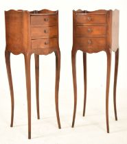 PAIR OF FRENCH PETITE LOUIS XV STYLE OAK BEDSIDE CHESTS