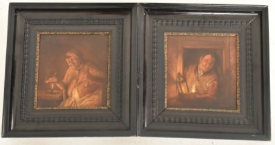 PAIR 19TH CENTURY OIL PAINTINGS AFTER FLEMISH MASTERS