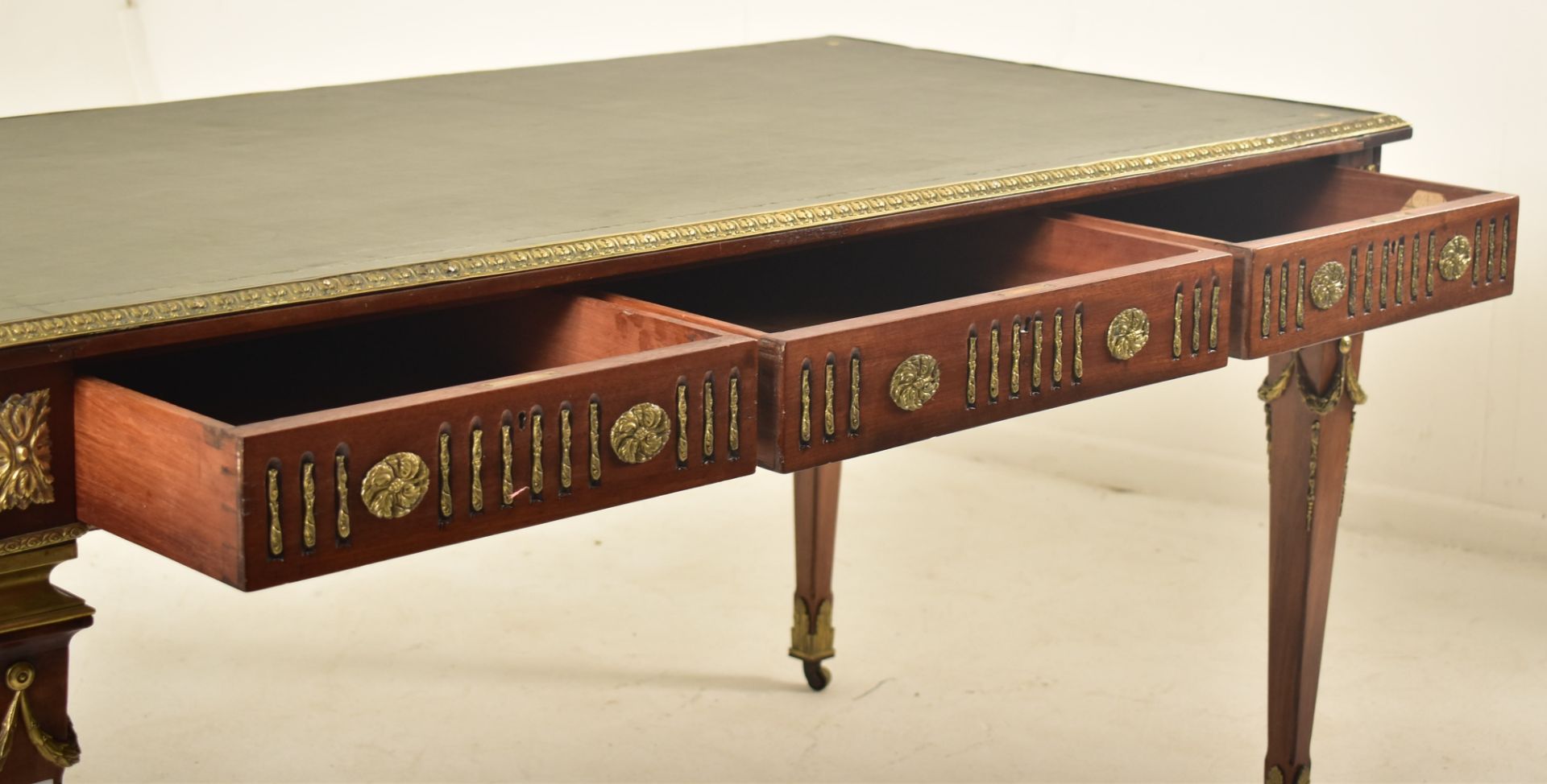 HOWARD & SONS - 19TH CENTURY MAHOGANY & ORMOLU DESK - Image 7 of 9