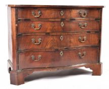 GEORGE III MAHOGANY SERPENTINE FRONTED CHEST OF DRAWERS