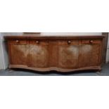 LARGE CONTINENTAL EARLY 20TH CENTURY WALNUT CREDENZA