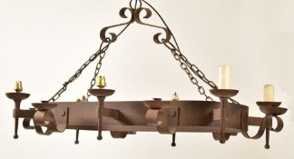 20TH CENTURY MEDIEVAL REVIVAL CAST IRON CHANDELIER