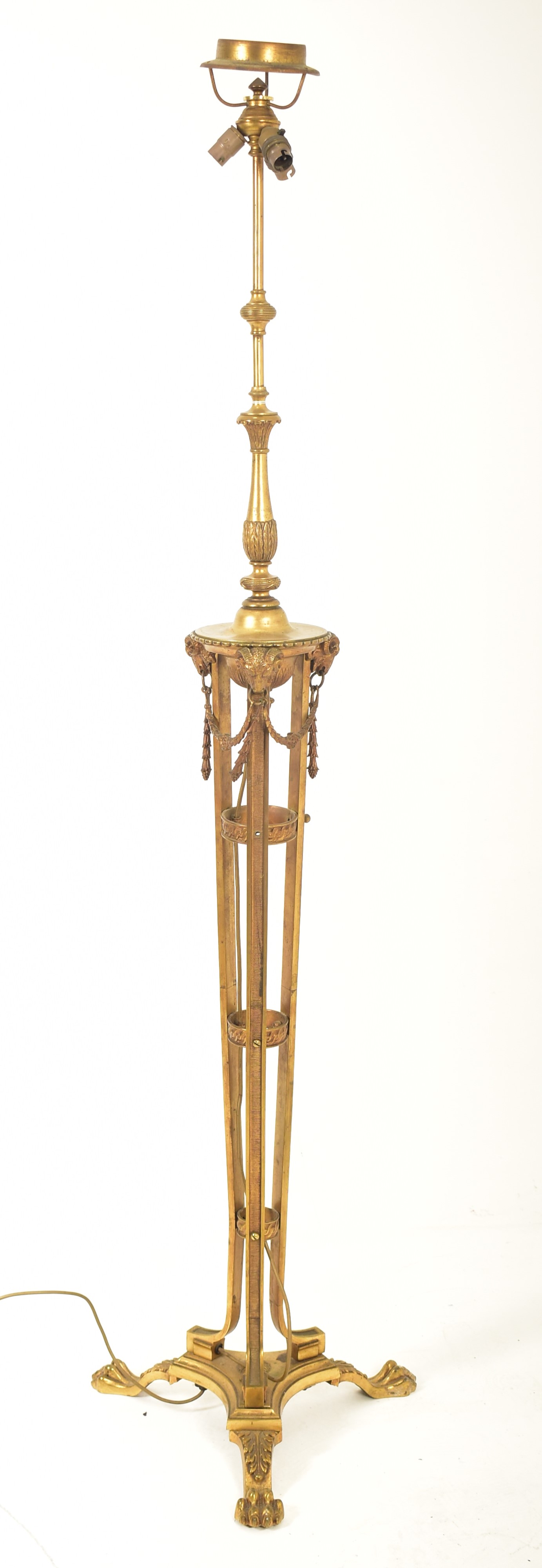 NEO-CLASSICAL INSPIRED BRASSED METAL FLOOR LAMP