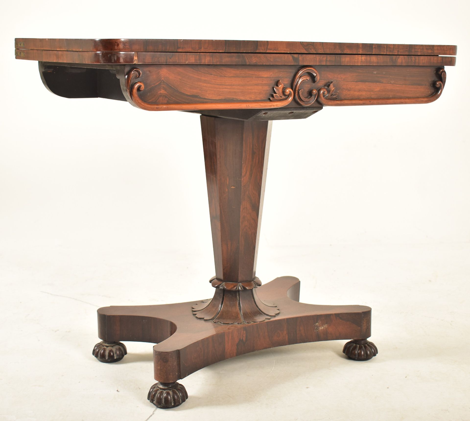 WILLIAM IV 19TH CENTURY ROSEWOOD CARD GAMES TABLE
