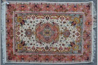 20TH CENTURY WOOL & SILK IRANIAN TABRIZ CARPET FLOOR RUG