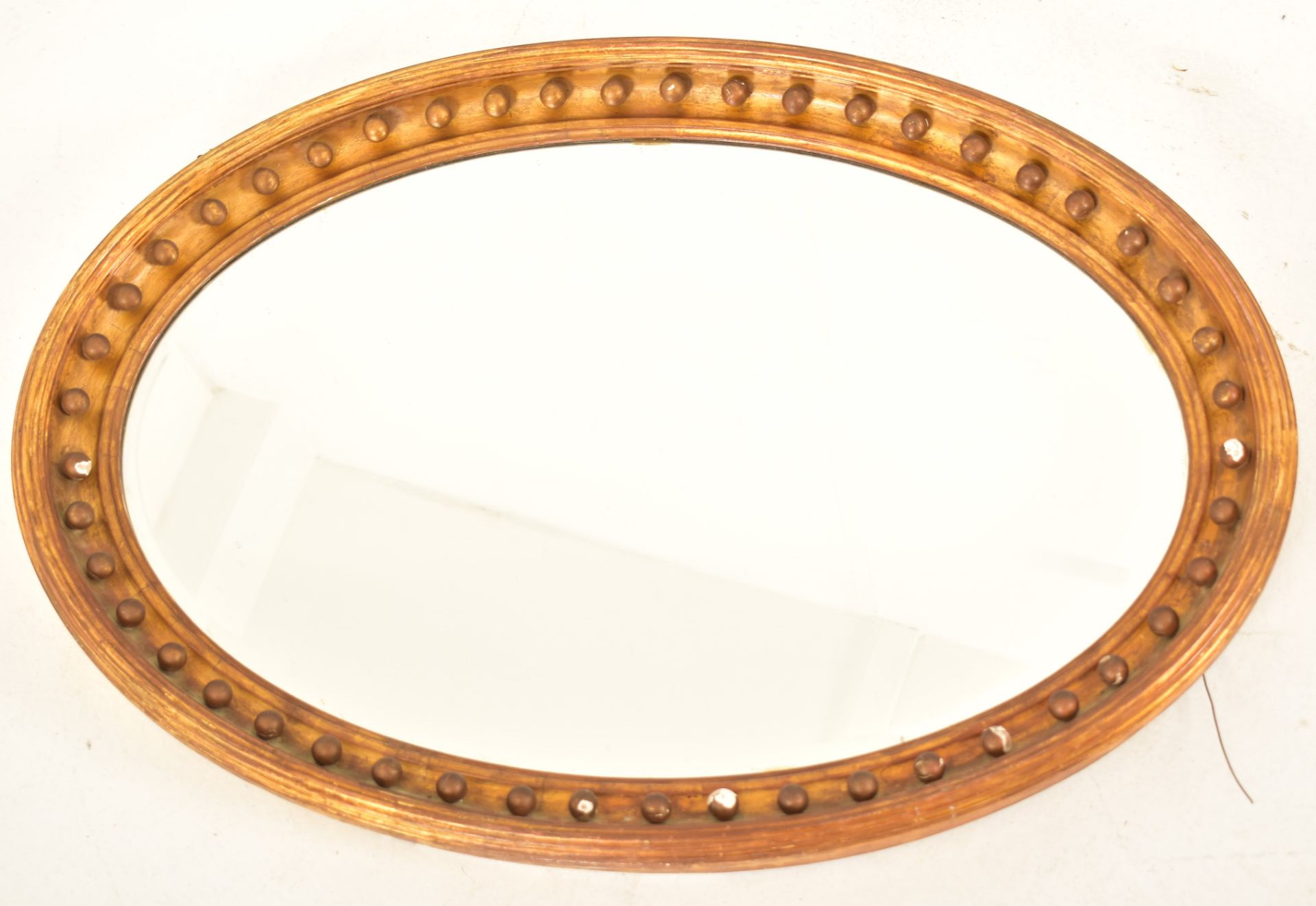 VICTORIAN 19TH CENTURY GILTWOOD OVAL MIRROR