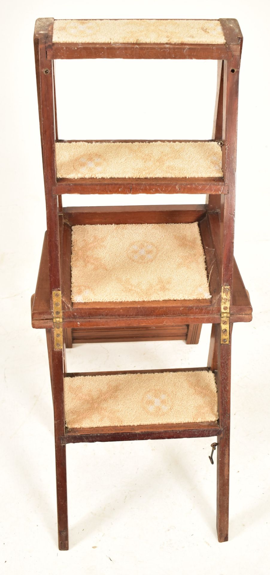 LATE VICTORIAN MAHOGANY METAMORPHIC FOLDING LIBRARY CHAIR - Image 5 of 6