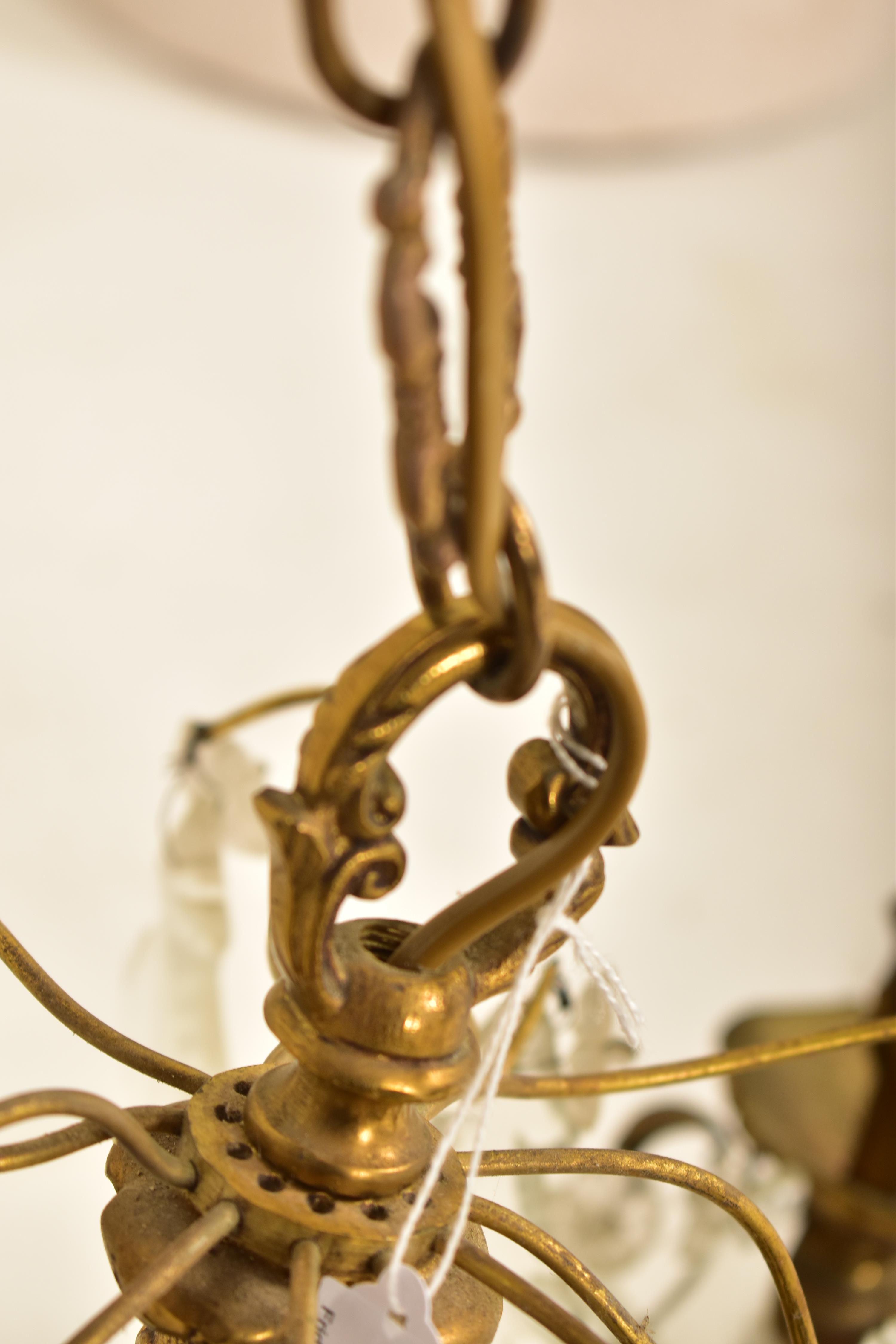 CONTINENTAL INSPIRED 1920S STYLE GILT BRASS SIX ARM CHANDELIER - Image 7 of 7