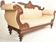 19TH CENTURY ANGLO-COLONIAL SCROLLED END CHAISE LOUNGE